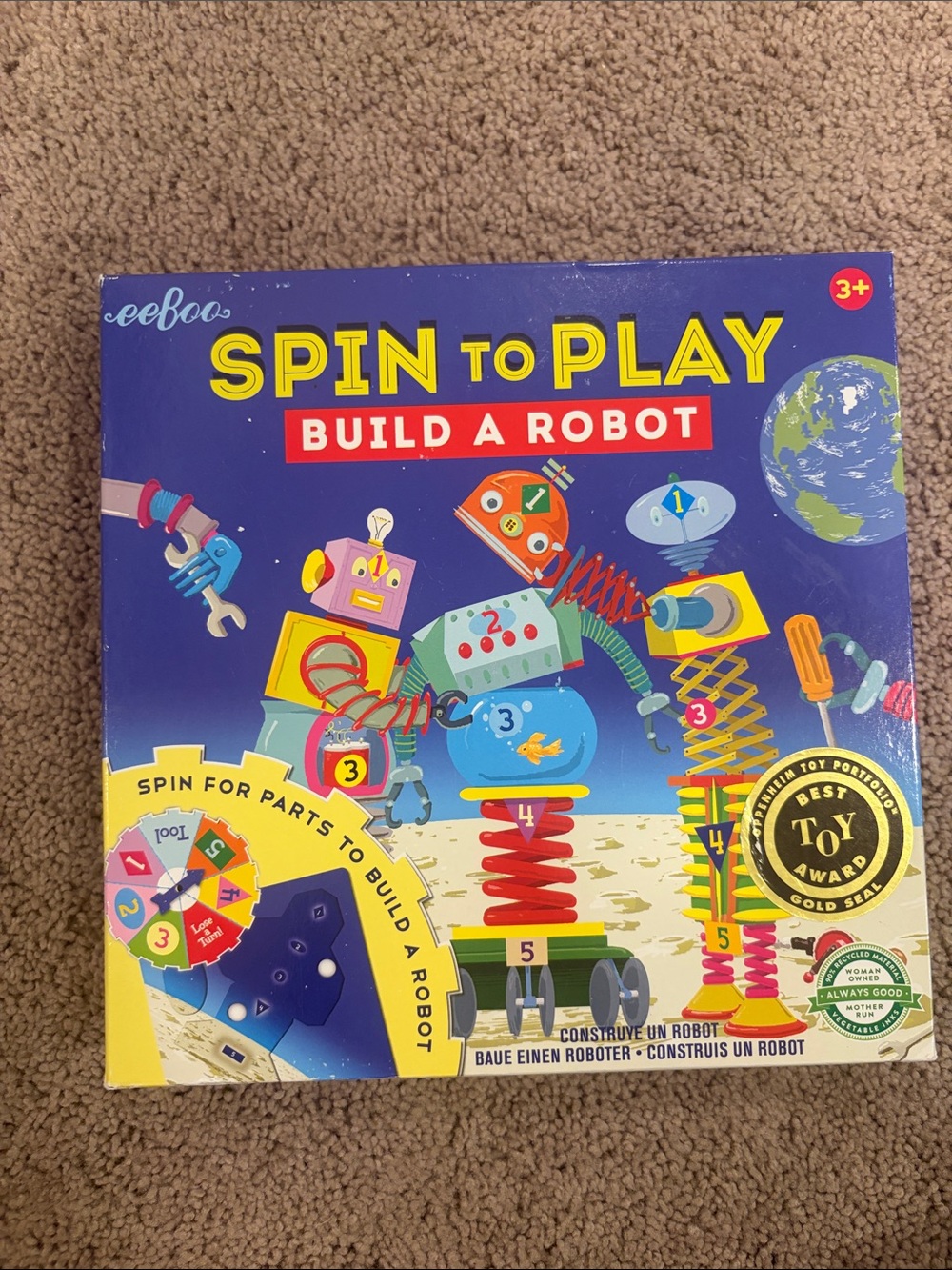 Spin to Play Build a Robot Kids Toy - Blue